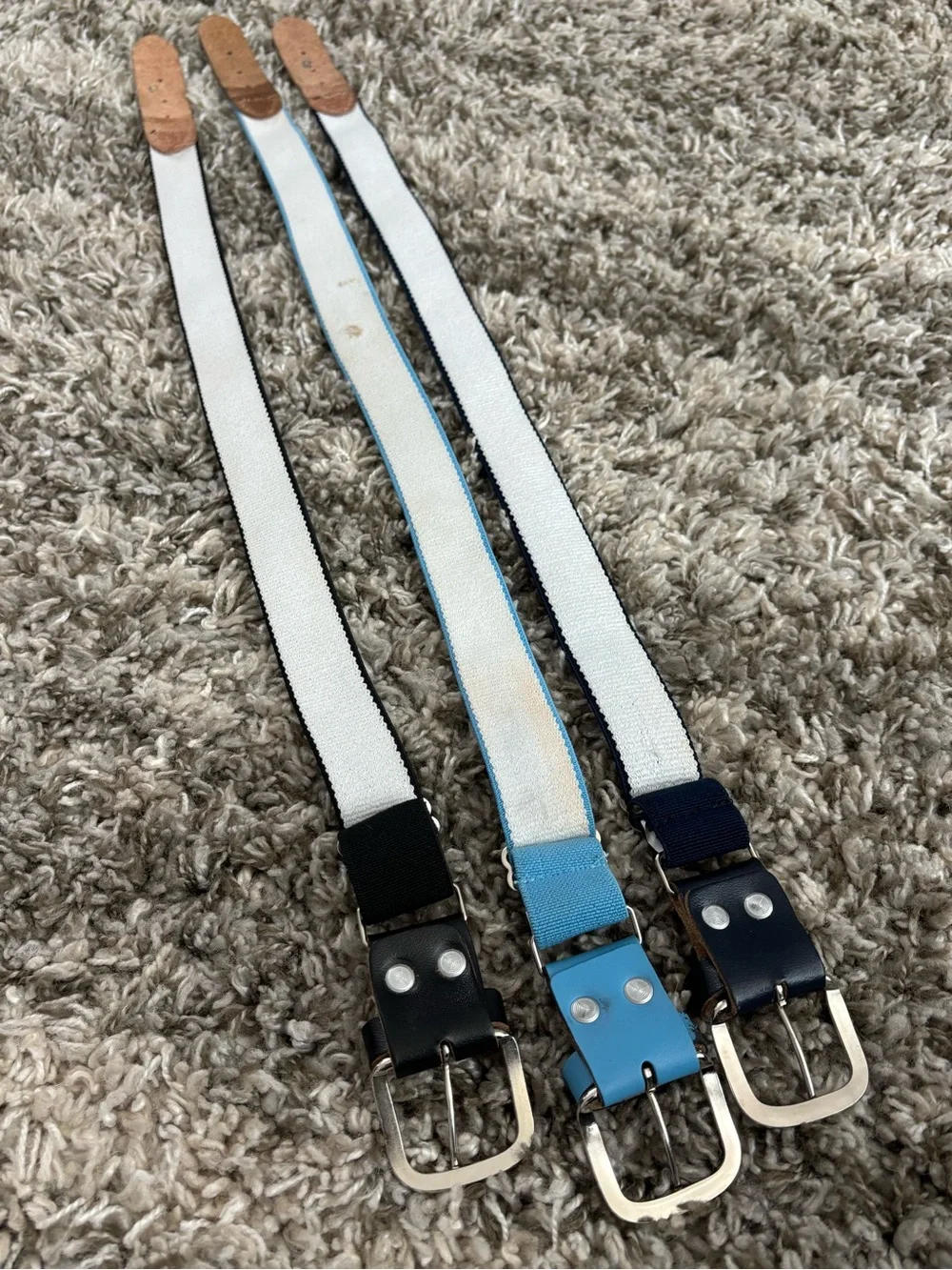 Wilson Men’s Elastic Web Belt — Black, Navy & Light Blue (you get ALL three!)